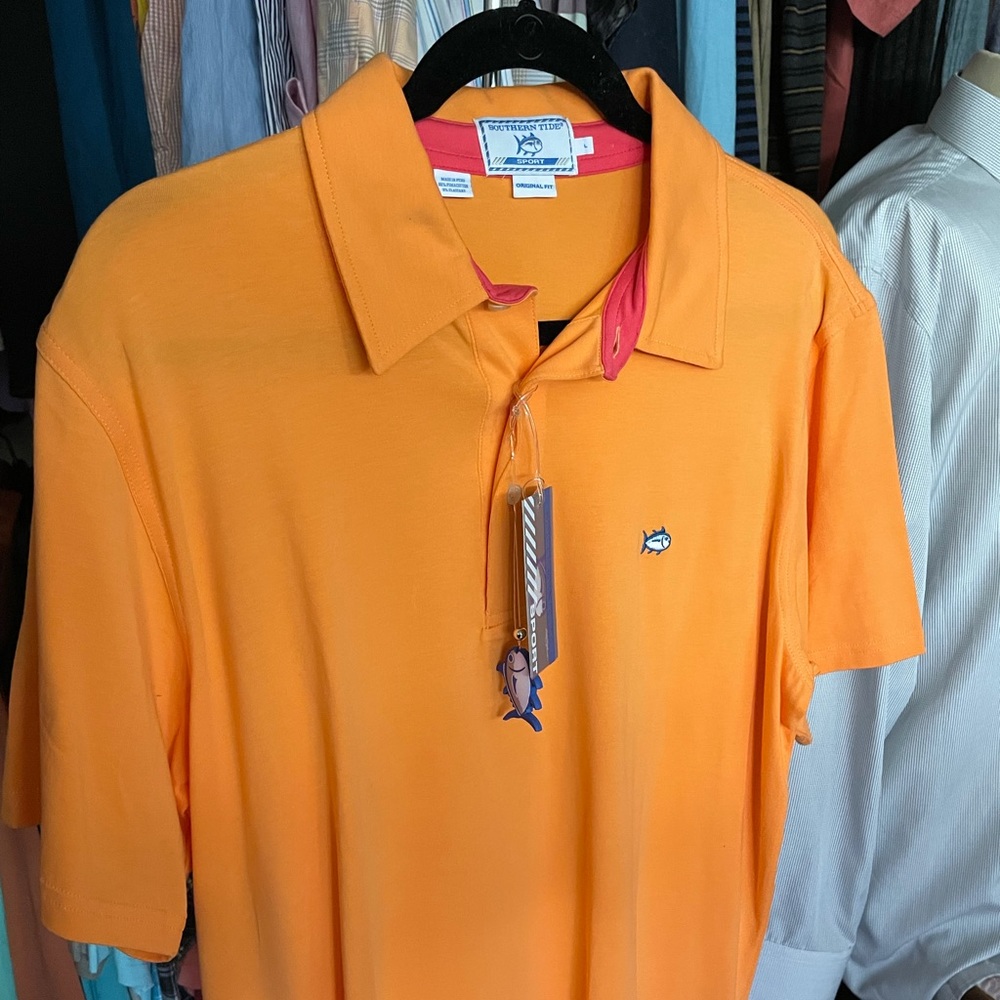 (New) Southern Tide Men’s Polo / Large / Orange